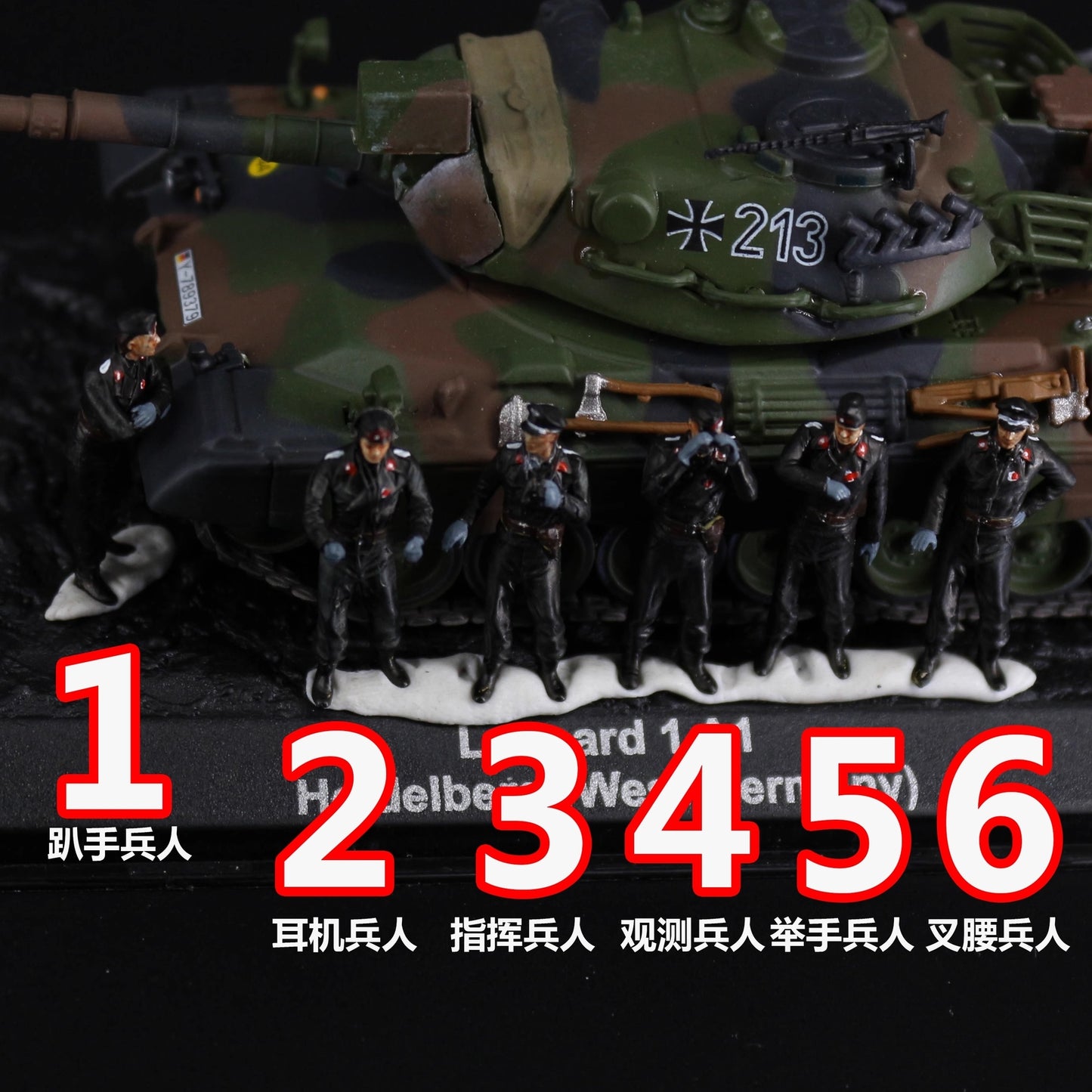 1/72 Armored Tank 6 Soldiers Finished Painted Resin Static Model /Without Tank
