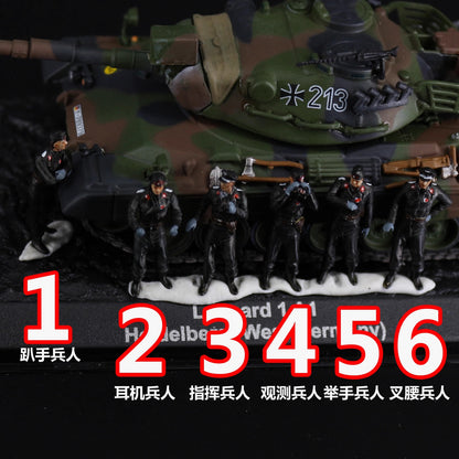 1/72 Armored Tank 6 Soldiers Finished Painted Resin Static Model /Without Tank