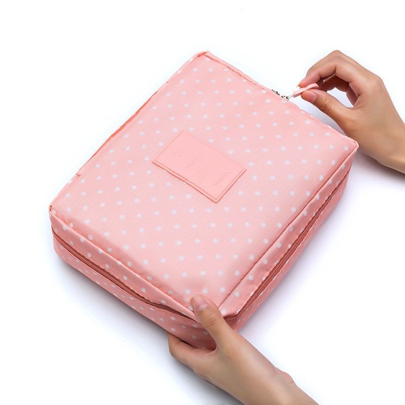 Cosmetic Bag Waterproof Zipper Makeup Purse Multifunction Organizer Traveling