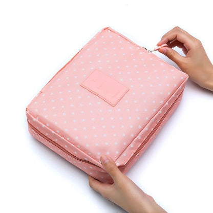 Cosmetic Bag Waterproof Zipper Makeup Purse Multifunction Organizer Traveling