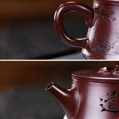Handmade Tea Pot With Certificate Paper Marked Chinese Character Carved Shipiao
