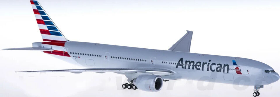 1:200 37CM Herpa American BOEING 777-300ER Passenger Airplane ABS Plastic Model