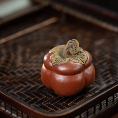 Purple Clay Teapet Persimmon from Yixing Tea Table Decoration