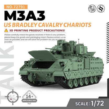 SSMODEL SS72791 1/72 25mm Military Model Kit US M3A3 Bradley Cavalry Chariots
