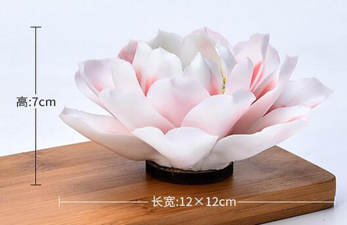 12cm Home Buddha Hall Ceramic Lotus Statue Buddhist Enshrine Supplies