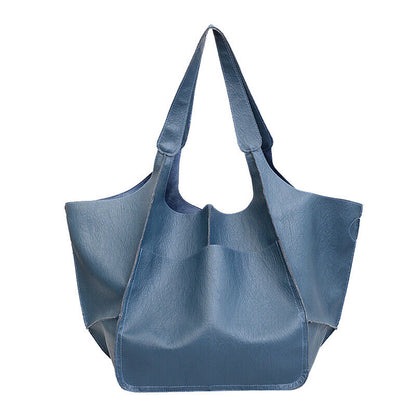 Women Large Capacity Soft Leather Casual Tote Shoulder Bag Retro Shopper Handb