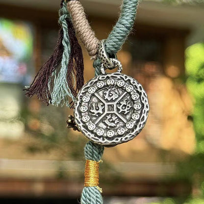 Tibetan Six Word Mantra Pendant Double Sided Chinese Style Amulet Charm
