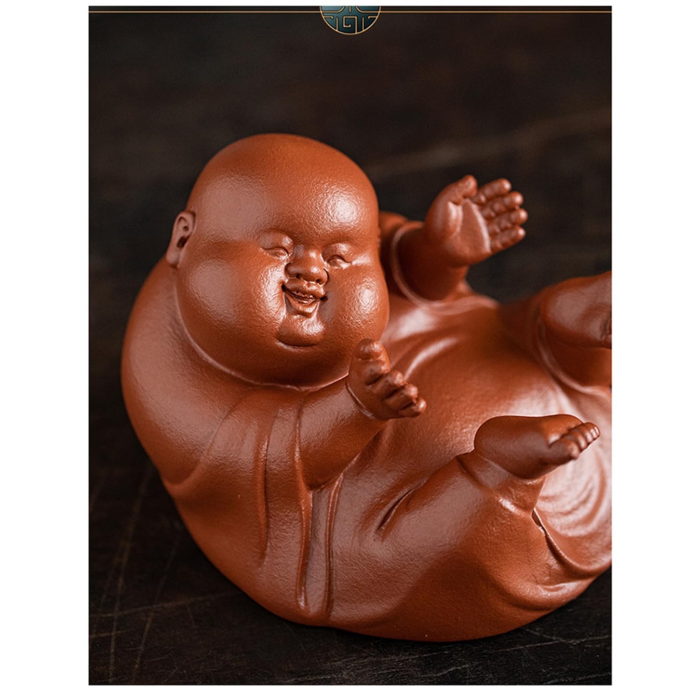 Big Belly Buddha Purple Sands Tea Pet with Tea Strainer 11.4cm Tea Set Accessory