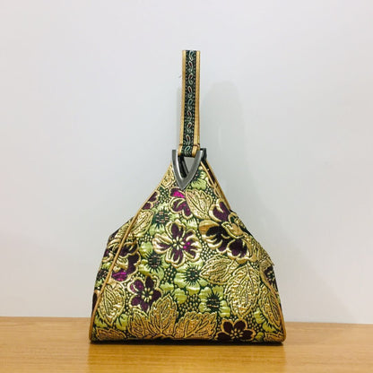 Flowers Embroidery Small Handbag Shopper Purse Triangle Bag Clutch 20*16*6 CM