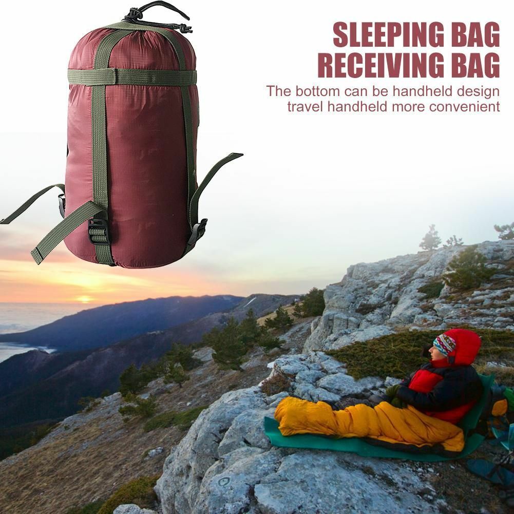 Outdoor Sleeping Bag Cover Waterproof Compression Lightweight Camping Hiking Red