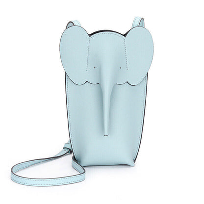 Women Fashion Genuine Leather Crossbody Shoulder Bag Elephant Pocket Phone Pouch
