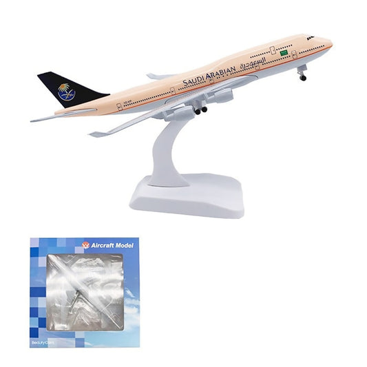 1:400 SAUDI ARABIAN B747 Airplane Alloy Model Souvenir with Display Stand I