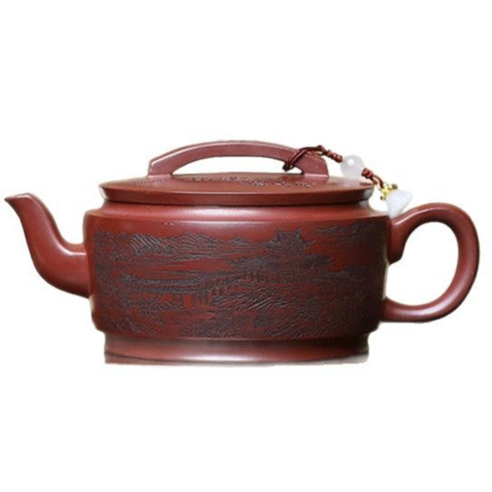 Handmade Tea Pot Carved Chinese Original Ore Real Yixing Zisha Purple Clay Pot