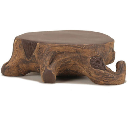 13.5cm Chinese Yixing Purple Clay Handmade Kung Fu Tea Pet Tree Stool Teapot Pad