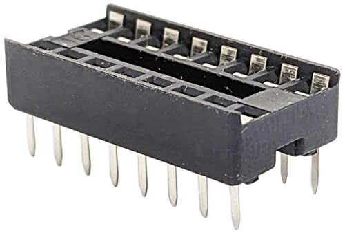 5 Pack 16 Pin Solder Tail Low Profile DIP IC Socket,0.79"x0.39"x0.15"