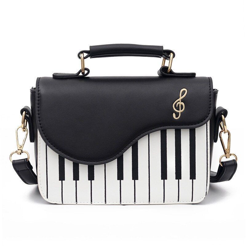 Piano Print Luxury Shoulder Bag Handbag Crossbody Purse Evening Totes Polyester