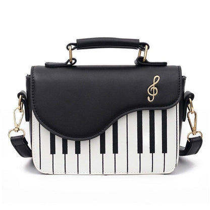Piano Print Luxury Shoulder Bag Handbag Crossbody Purse Evening Totes Polyester