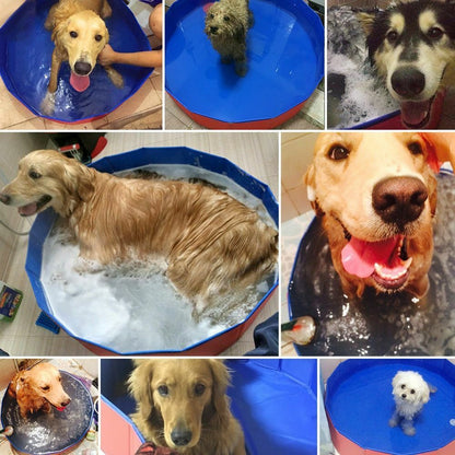 Dog Swimming Pool Foldable Pet Bath Tub Bathtub Collapsible Bathing Cats Kids 1x