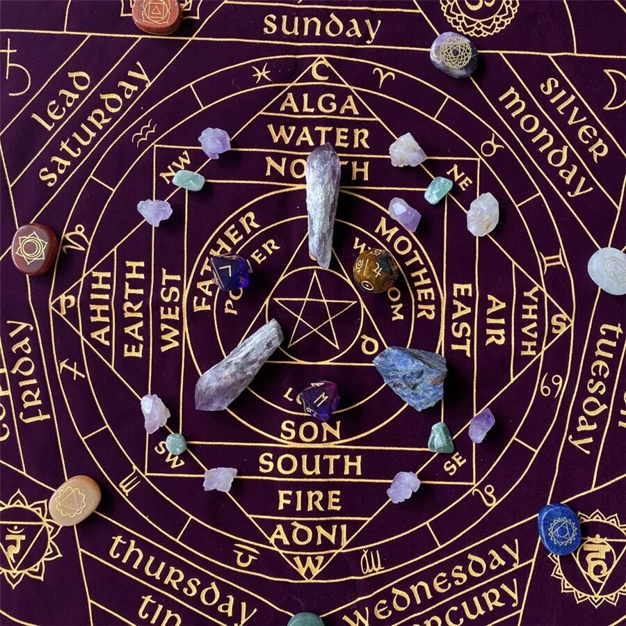 Buddha Energy Awakening Crystal Divination Wizard Tarot Metatrone's Tableclot