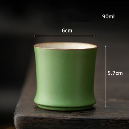 Ceramic Bamboo Knot Kung Fu Tea Set Tea Cup Creative Imitation Green Bamboo