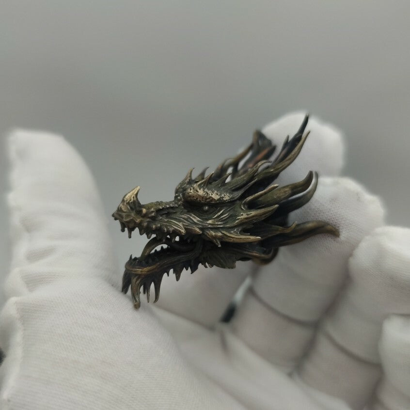 Brass Dragon Head Pendant Bead Chain Collection