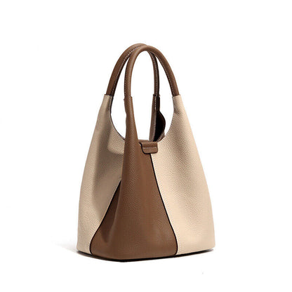 Genuine Leather Vegetable Basket Bag for Women Shoulder Crossbody Tote Bag