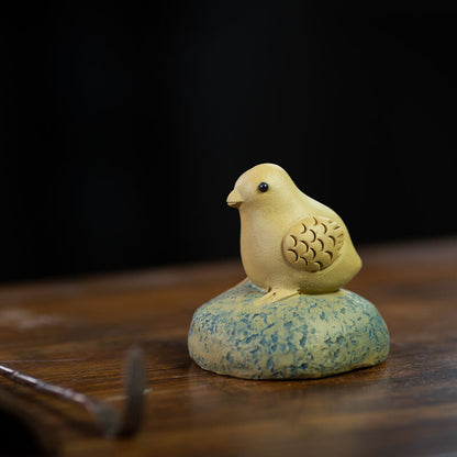 Chinese Yixing Zisha Pottery Porcelain Zodiac Rooster Cock Chicken Lucky Tea Pet