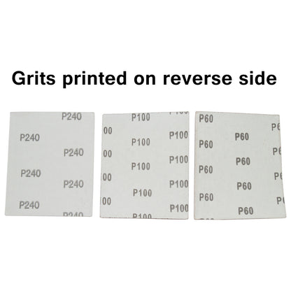 60 Sandpaper 1/4 Sheets - Includes 20x 60 Grit, 20x 100 Grit, and 20x 240 Grit