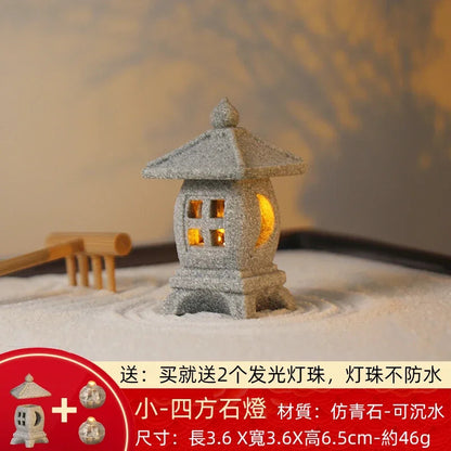 Landscape Fish Tank Micro Japanese Stone Lantern Sand Table Mini Decoration