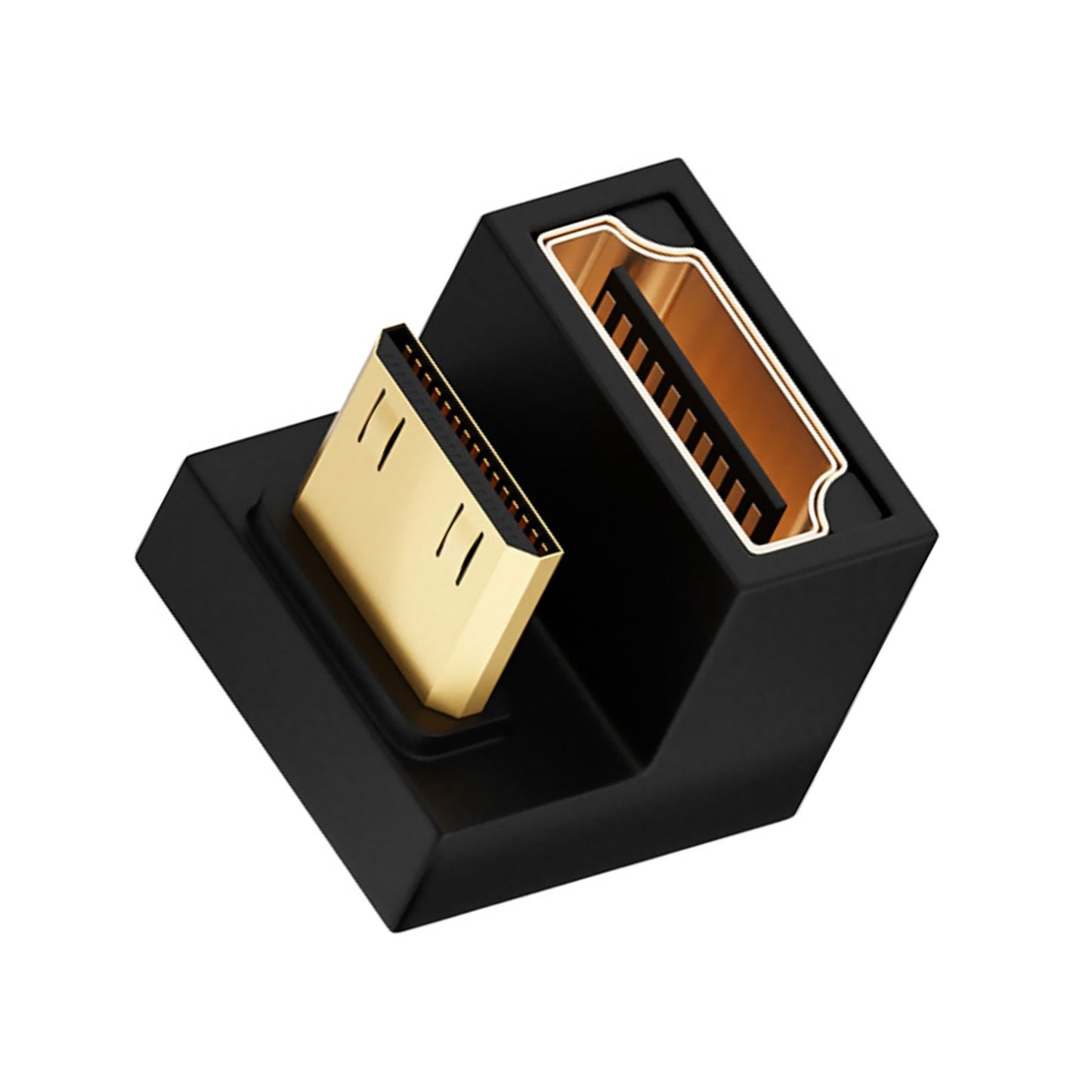180° U Shape L Converter Mini HDMI to HDMI Adapter Male to Female Extension aa