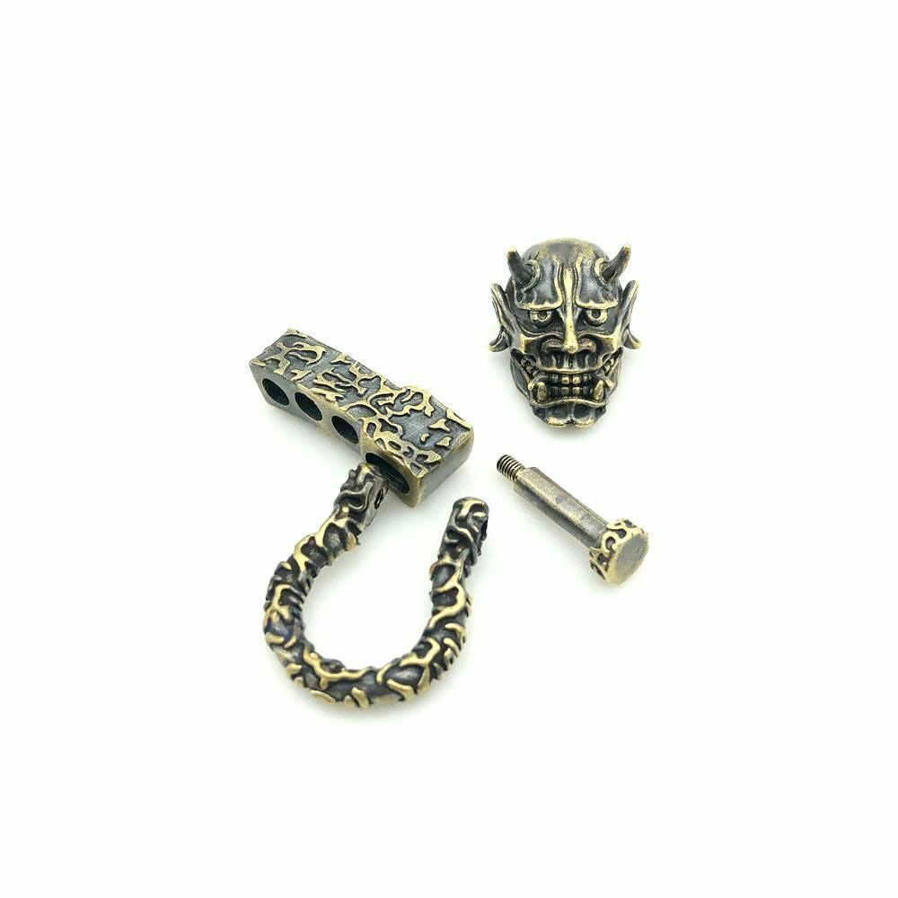 Skull Devil Buckle Beads Adjustable Paracord DIY Pendant Brass Lanyards Charms