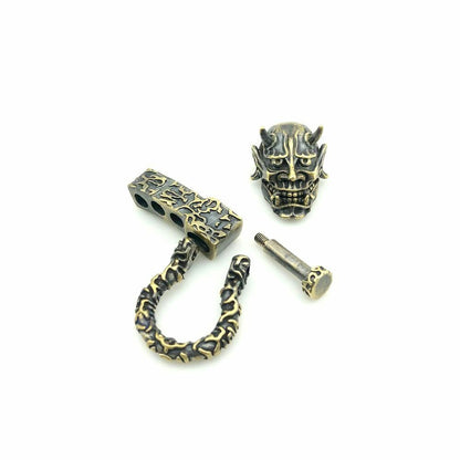Skull Devil Buckle Beads Adjustable Paracord DIY Pendant Brass Lanyards Charms