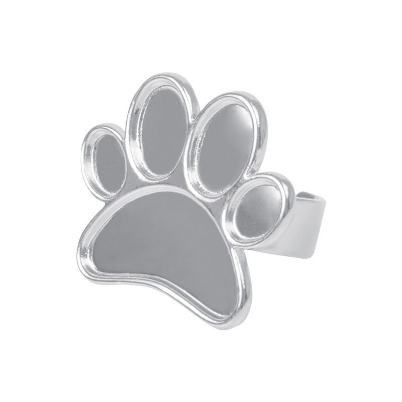 Nail Art Color Palette Alloy Mini Round Footprint Design Finger Ring Mixing Tray