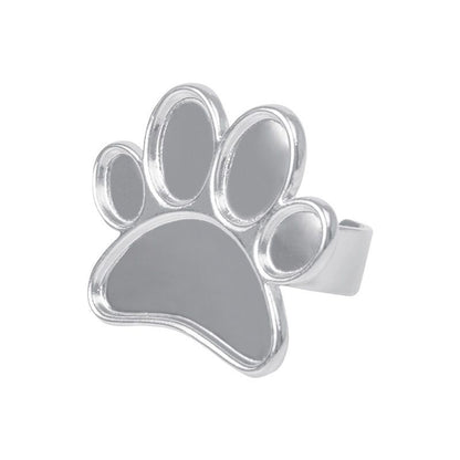 Nail Art Color Palette Alloy Mini Round Footprint Design Finger Ring Mixing Tray