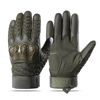 Tactical gloves with wear-resistant and anti slip hard shell for cycling