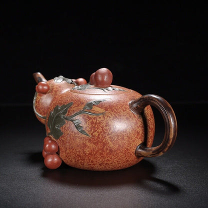 Chinese Yixing Zisha Clay Handmade Exquisite Teapot （福禄 底款：蒋蓉）