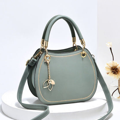 Leather Saddle Bag White Handbags Women Shoulder Messenger Bag Tote