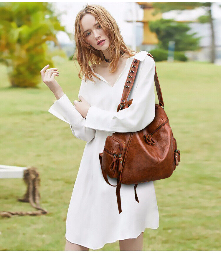 Celela Women Backpack Student One-shoulder Strap Boston Bag Travel Commuter Bag