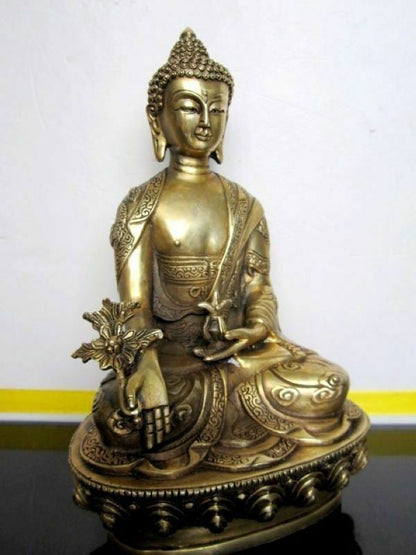 Chinese Tibetan Buddhist Medicine buddha brass statue