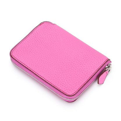 Genuine Leather Short Wallet Card Holders Small Coin Purse Zipper Slim Money Bag