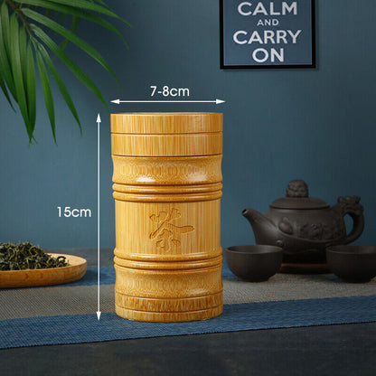 Portable Lightweight Bamboo Tea Jar Storage Holder Chinese Tea Container Box