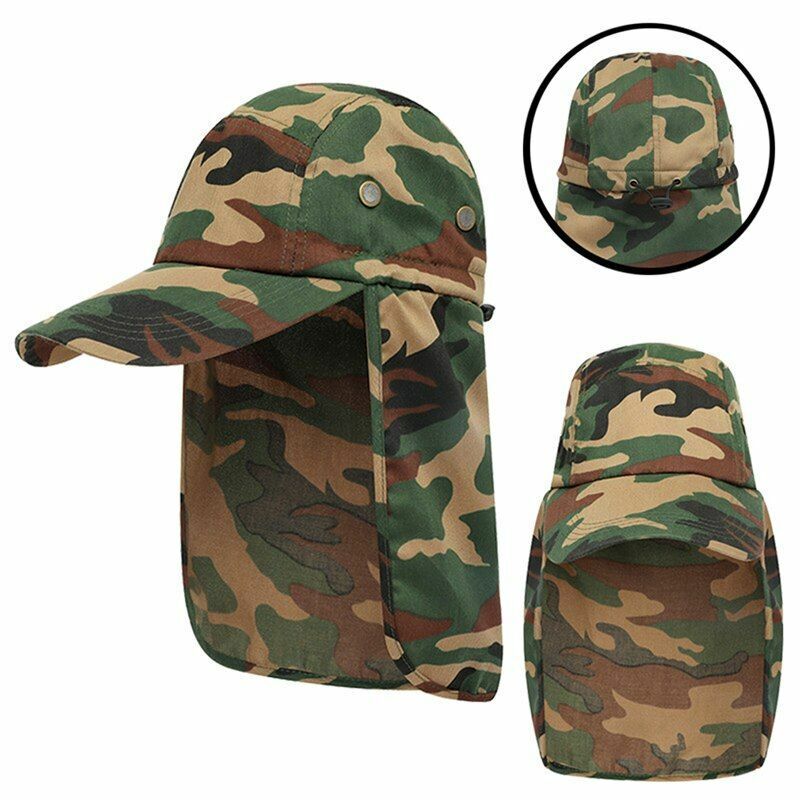 Outdoor Unisex Hiking Cap Quick Dry Sun Visor Hat Sun Protection Neck Flap Cover