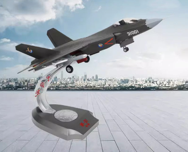 1:32 48CM China J-31 Fighter Jet Plane Airplane Diecast Military Aircraft Model