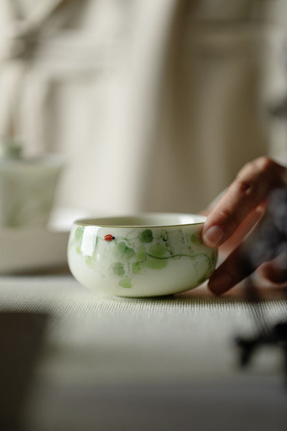 Underglaze Hand-Painted Ceramic Kung Fu Tea Cups Tea Cups Meditation Master Cup