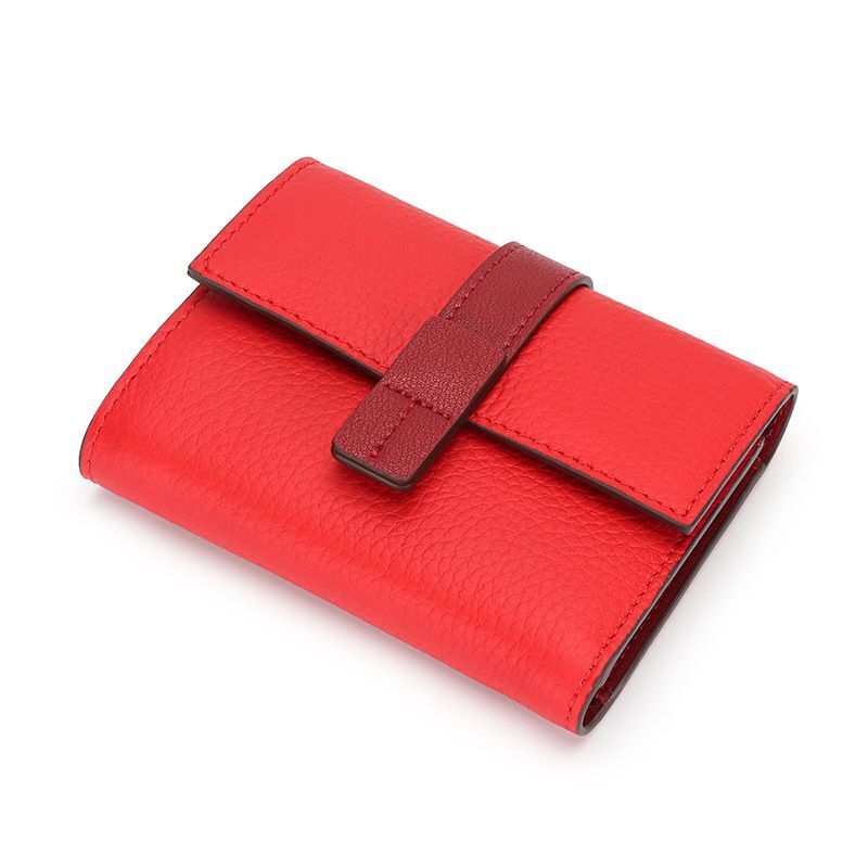 Coin Purse Short Wallets Trifold Money Bag Flap Snap Cowhide Card Holder Clutch