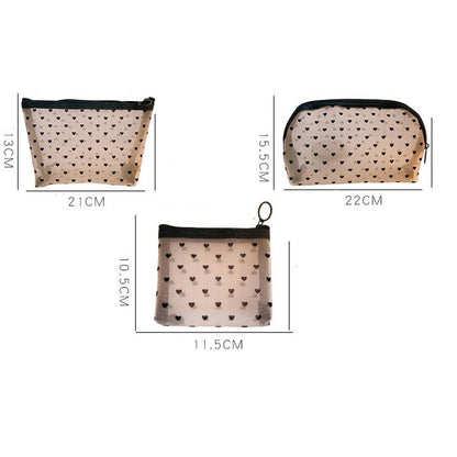 Transparent Mesh Cosmetic Bag Travel Zipper Makeup Case Organizer Storage Pouch