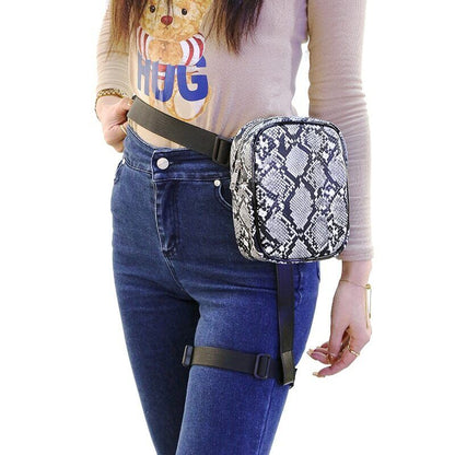 Fashion Women Waist Leg Belt Leather Cool Girl Bag Fanny Pack For Outdoor