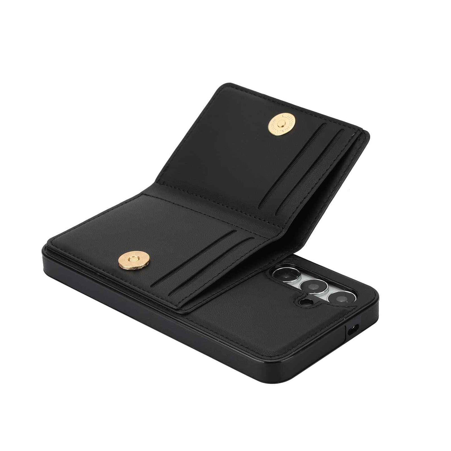 Wallet Case for Samsung Galaxy S24 FE with Card Holder & 360° Rotation Ring