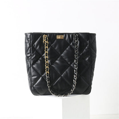Quilted Lambskin Leather Shoulder bag Tote Purse Chain Top Handles Handbag