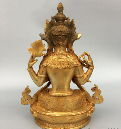 New Handmade Tibetan Avalokiteshvara Chenrezig Buddha Statue Guanyin Buddhism